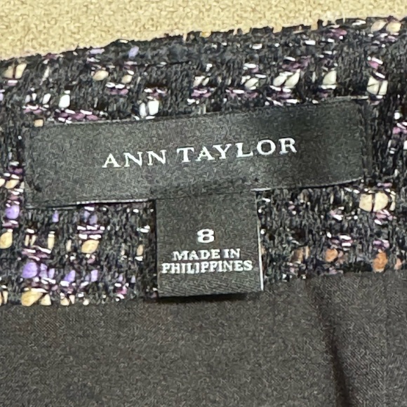 Ann Taylor Black and Purple Pencil Skirt Knee-Length Work - Picture 2 of 9